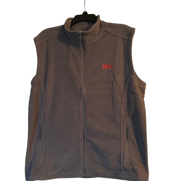 NIP HPI Direct Men's Gray Fleece Sonic Zip Up Vest Pockets Logo Size XL - Picture 1 of 8